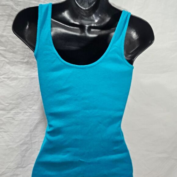 Vintage y2k Blue sequin express mermaid whimsical tank top - Picture 2 of 4